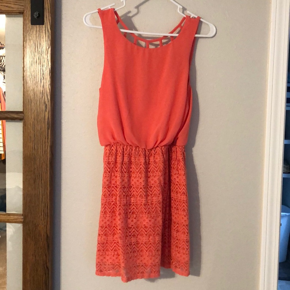 Coral Sequin Hearts Dress